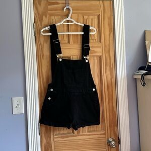 Medium black overall shorts from SHEIN